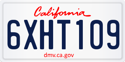 CA license plate 6XHT109
