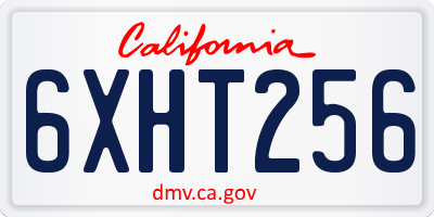 CA license plate 6XHT256