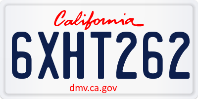 CA license plate 6XHT262