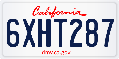 CA license plate 6XHT287