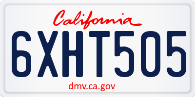 CA license plate 6XHT505