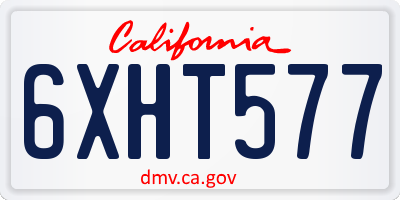 CA license plate 6XHT577