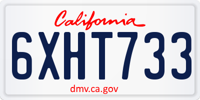 CA license plate 6XHT733