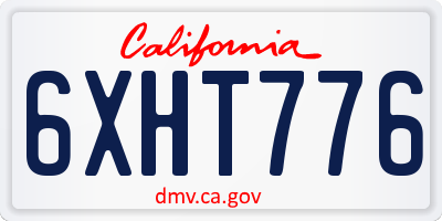 CA license plate 6XHT776