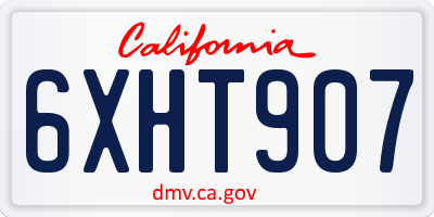 CA license plate 6XHT907
