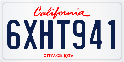 CA license plate 6XHT941