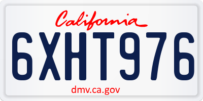 CA license plate 6XHT976