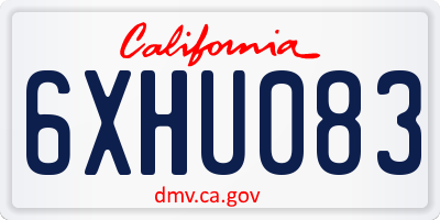 CA license plate 6XHU083