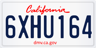 CA license plate 6XHU164