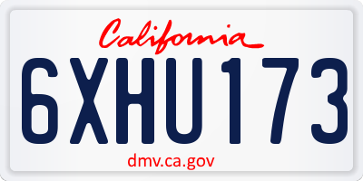 CA license plate 6XHU173
