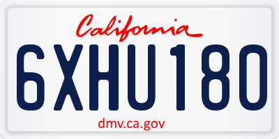 CA license plate 6XHU180