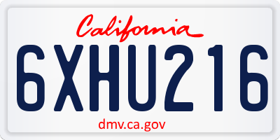 CA license plate 6XHU216