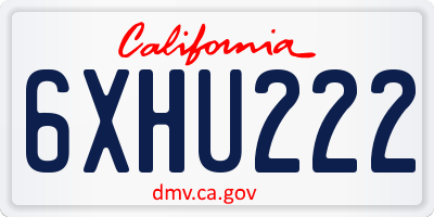 CA license plate 6XHU222