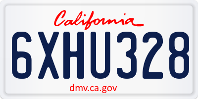 CA license plate 6XHU328