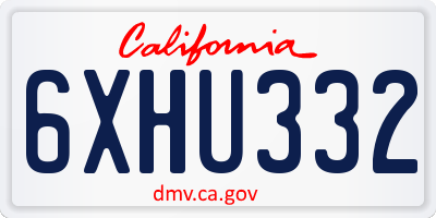 CA license plate 6XHU332