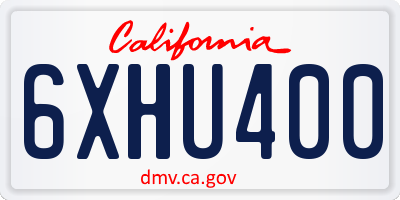 CA license plate 6XHU400