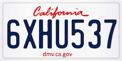 CA license plate 6XHU537