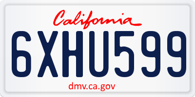CA license plate 6XHU599