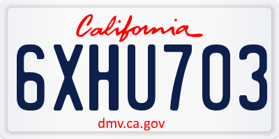 CA license plate 6XHU703