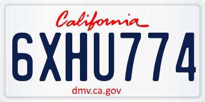 CA license plate 6XHU774