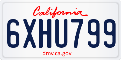 CA license plate 6XHU799