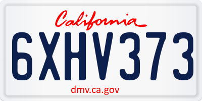 CA license plate 6XHV373