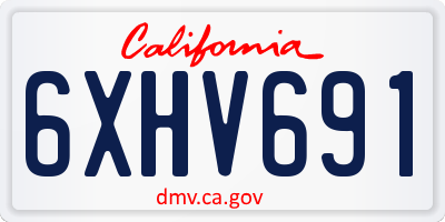 CA license plate 6XHV691