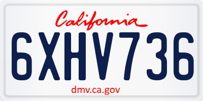 CA license plate 6XHV736