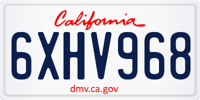 CA license plate 6XHV968