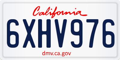 CA license plate 6XHV976