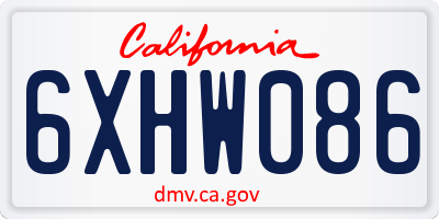 CA license plate 6XHW086