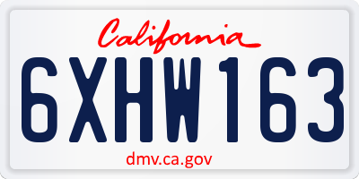 CA license plate 6XHW163