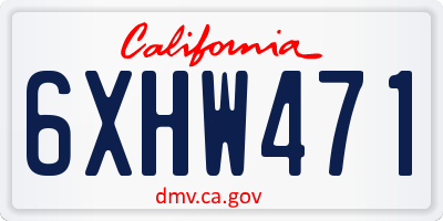 CA license plate 6XHW471