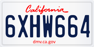 CA license plate 6XHW664