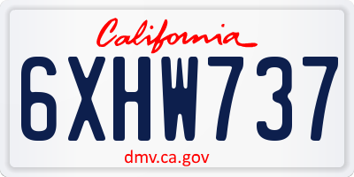 CA license plate 6XHW737