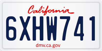 CA license plate 6XHW741