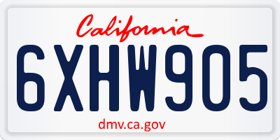 CA license plate 6XHW905