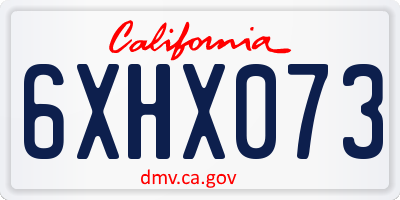 CA license plate 6XHX073