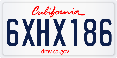 CA license plate 6XHX186