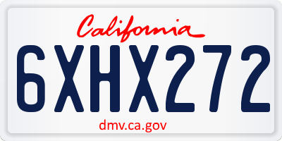 CA license plate 6XHX272