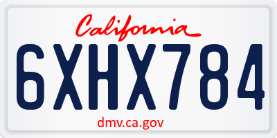 CA license plate 6XHX784