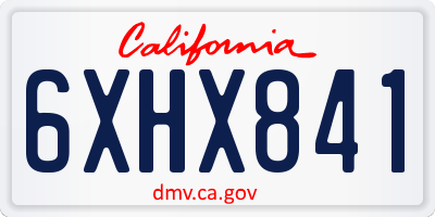 CA license plate 6XHX841