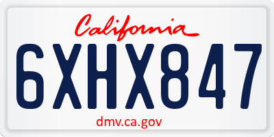 CA license plate 6XHX847