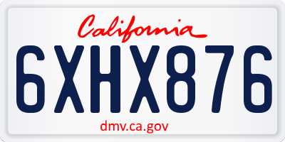 CA license plate 6XHX876