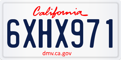 CA license plate 6XHX971