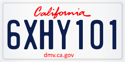 CA license plate 6XHY101