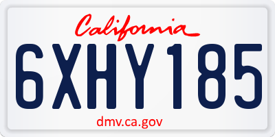 CA license plate 6XHY185