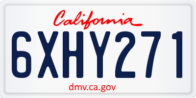CA license plate 6XHY271