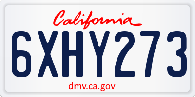 CA license plate 6XHY273