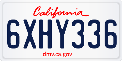 CA license plate 6XHY336